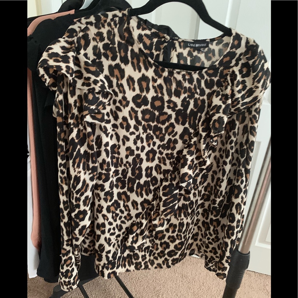 Lane Bryant Ruffle leopard top